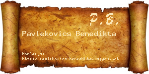 Pavlekovics Benedikta névjegykártya